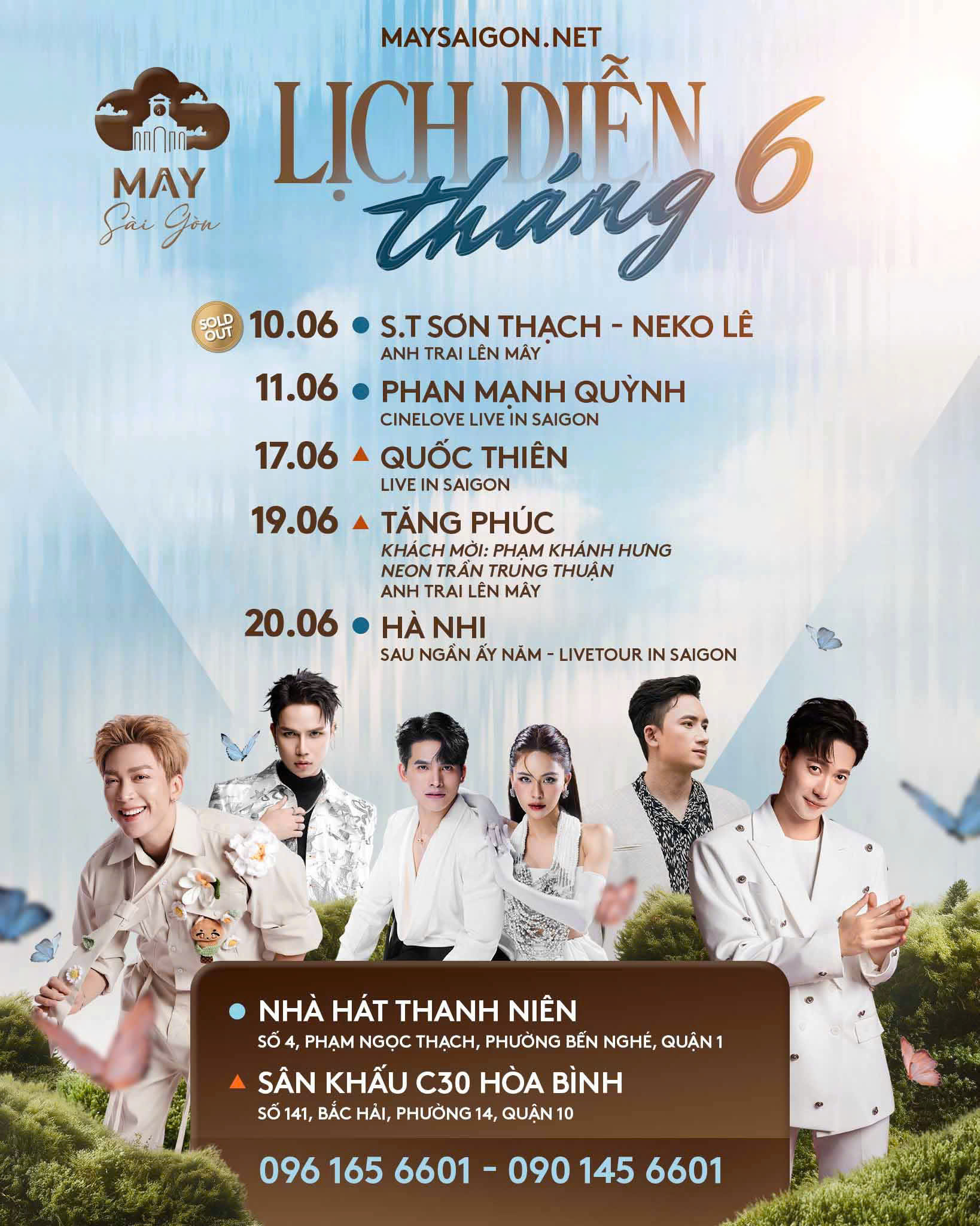 Lịch diễn Mây Lang Thang Mây Sài Gòn