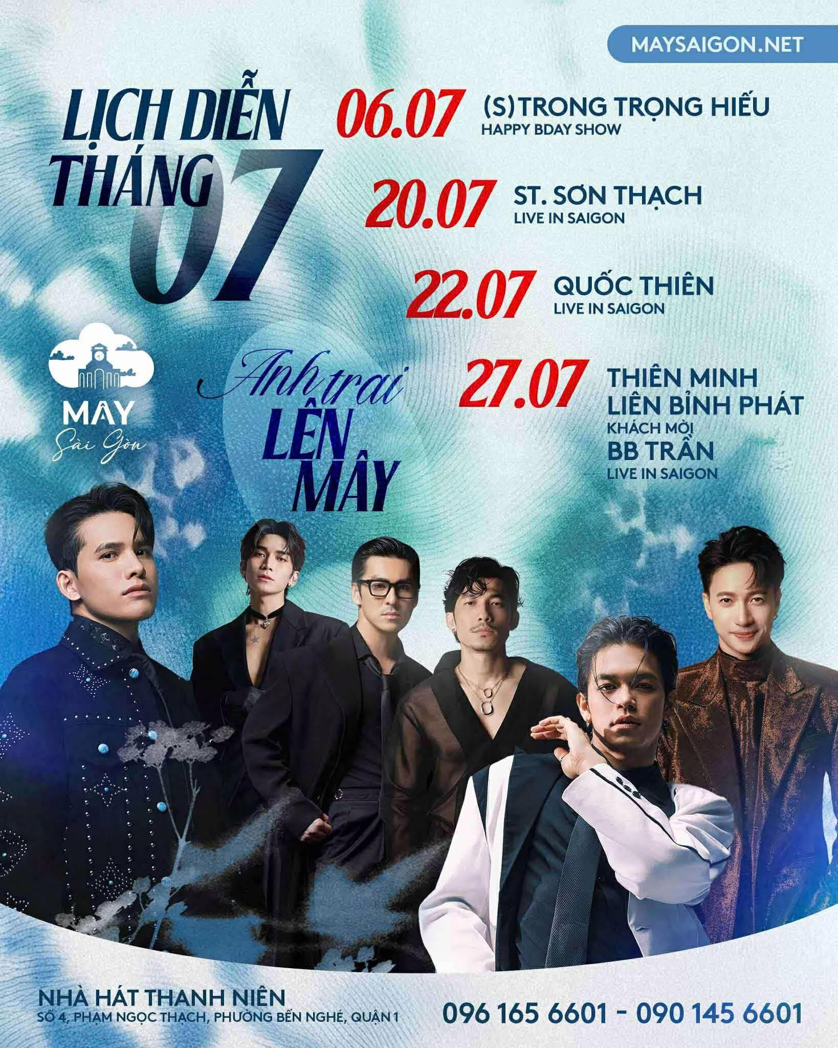 Lịch diễn phòng trà Mây Sài Gòn