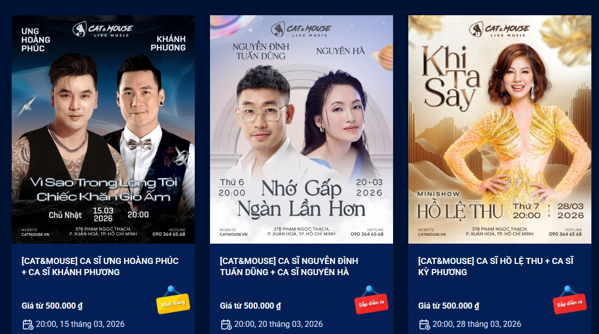 Lịch diễn phòng trà CAT&MOUSE