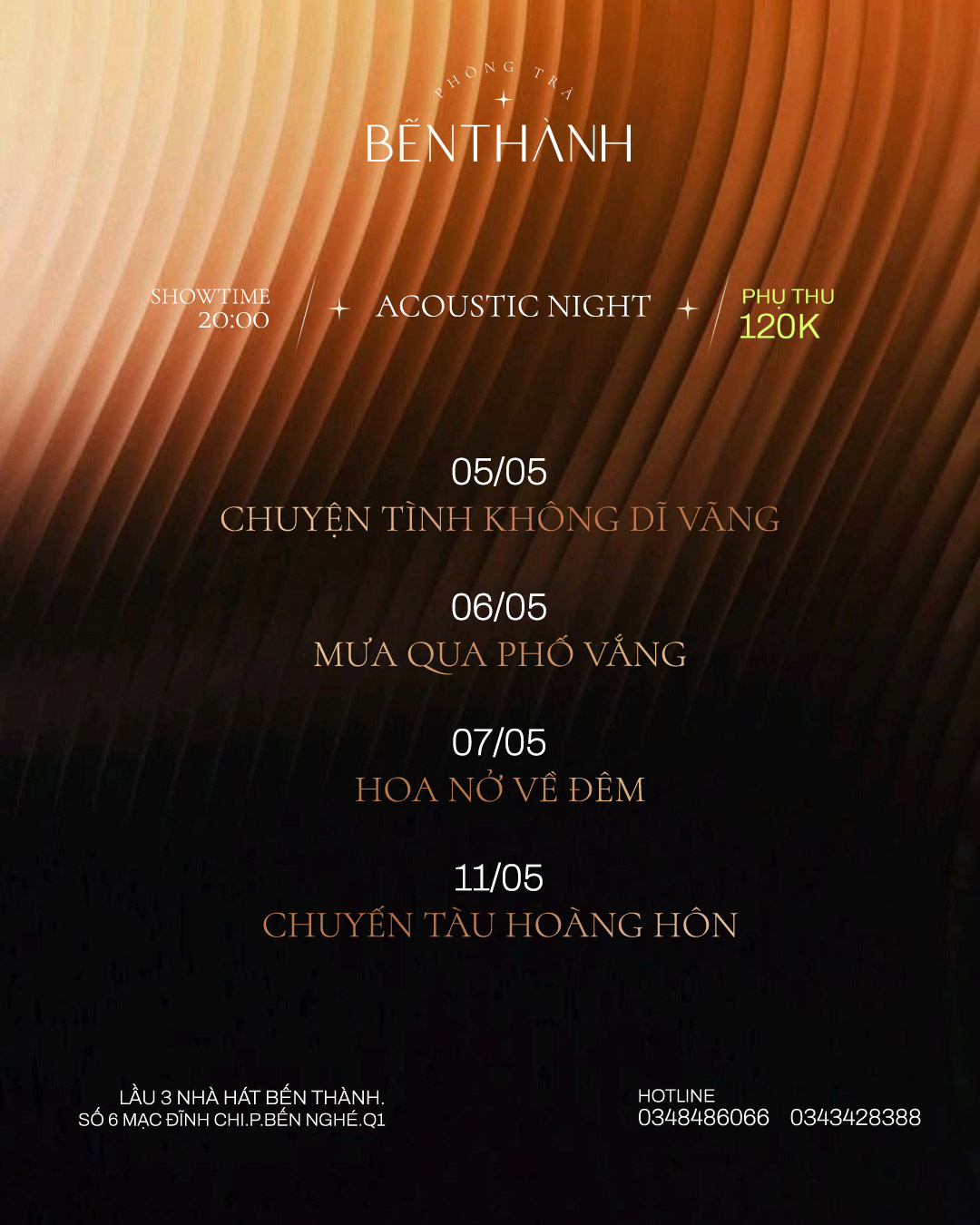 Lịch diễn phòng trà Bến Thành tuần này